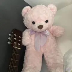 ハニーテディベア ぬいぐるみ ピンク リボン - メルカリ
