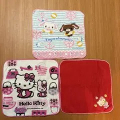 サンリオ ミニタオル ハンカチ 3枚セット ハローキティ シュガーバニーズ