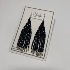 【No.002】ビーズピアス / ビーズイヤリング / タッセル / フリンジ