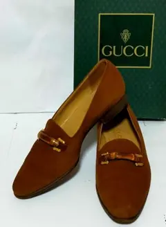 グッチ バンブー ホースビット ローファー 37 1/2 24.5cm スエード