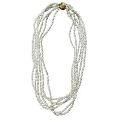 パールネックレス 淡水パール シルバー金具 6連 本真珠