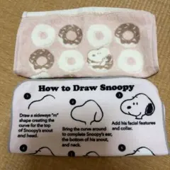 Snoopy ドーナツ柄 ミニタオルハンカチ 2枚セット