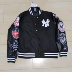 New York Yankees スタジャン 黒、合皮剥がれ等難、プロフ必須