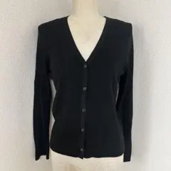 UNIQLO ブラック ウォッシャブルニットリブカーディガン