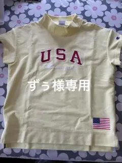 Champion USAプリント イエローベスト　L