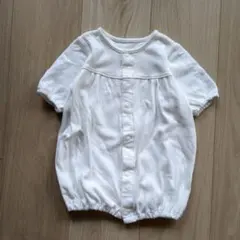 アカチャンホンポ　ホワイトロンパース 半袖 ボタン留め 50〜60