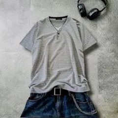 00s archive Layered Henley striped s/s Tのサムネイル