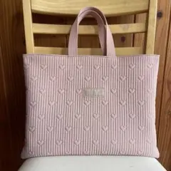 レッスンバッグ トートバッグ ピンク ハート キルト