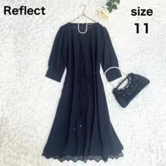 Reflect 洗えるブラックレース ワンピース セレモニー 冠婚葬祭 11 L