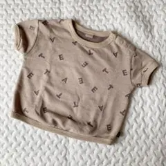 テータテート tete a tete モカ 英字ジャガードTシャツ 90 ベビー