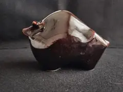 貯金箱 黒釉 牛 置物 オブジェ インテリア