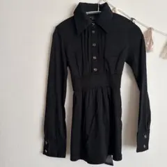 CECIIL McBEE ブラック長袖シャツ