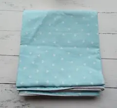 【汚れ有】未使用品　敷布団カバー②　シングル　水色　ブルー　ハート柄