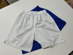 サッカー用プラクティスパンツ 2枚セット ホワイト ブルーのサムネイル
