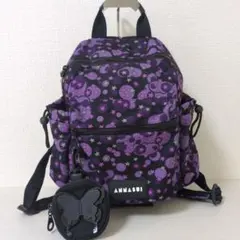 本日限定 ANNA SUI ヴァケーション バックパック パープル 蝶ポーチ付のサムネイル