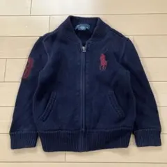 10.10 ポロバイラルフローレン ビッグポニー カーディガン ネイビー刺繍2T