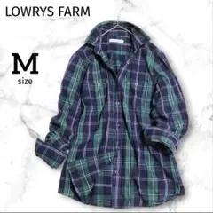 【ローリーズファーム】チェック柄長袖シャツ コットン カジュアル M