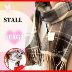 赤字値下げ　ストール【ブラウン】チェック マフラー 膝掛け ブランケット 47