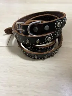 HTC フラワー ターコイズ スタッズ ナローベルト スタンダード