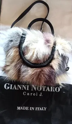 【未使用】GIANNI NOTARO（ジャンニノターロ）ファー付ショルダーバッグ