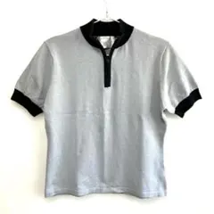 ★90s★ ヴィンテージ　ハーフジップ　ニット　ポロシャツ　バイカラー　レトロ