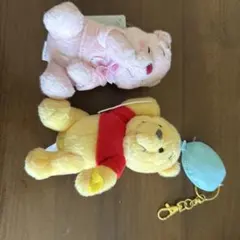 くまのプーさんとピンクのプーさんのぬいぐるみセット