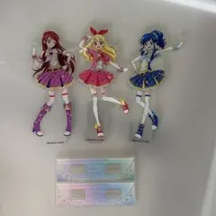 アイカツ ペアアクリルスタンド 星宮いちご　霧矢あおい　紫吹蘭　台座つき