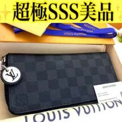 ルイ ヴィトン◎ヴェルティカル ダミエ グラフィット ラウンドファスナー 黒