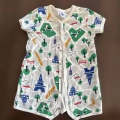 プチバトー　半袖ロンパース 6m