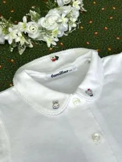 美品　familiar ファミリア 白半袖ブラウス シャツ　リア 100cm