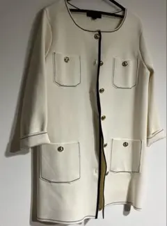 『美品』ZARA厚手ロングノーカラーカーディガン