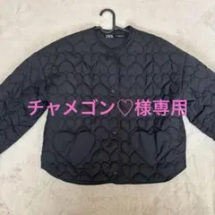 ZARA ハートキルティングダウン　ブラック