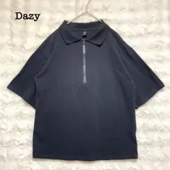Dazy デイジー　ポロシャツ　黒　【L】　ハーフジップ　ユニセックス　ゆったりのサムネイル
