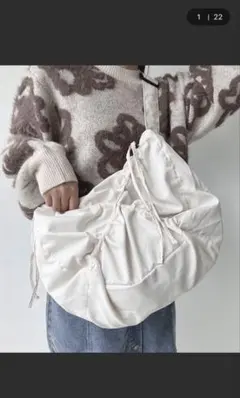 ドロストショルダーバッグ ZOZOTOWN アイボリー 通学 通勤 A4