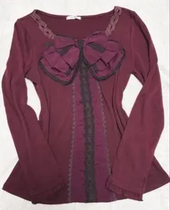 axes femmeビッグリボントップス　ドット　リズリサ姫系　重ね着風半袖 希少axes femmeリボントップス 重ね着風 リズリサ姫系 ベロア - メルカリ