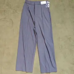 UNIQLO タックワイドパンツ グレー M