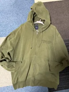 GAP メンズ ジップアップパーカー 緑