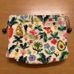 FEILER フェイラーポーチ ミニ巾着 ヴィシーチェック 花柄 完売品 レア 