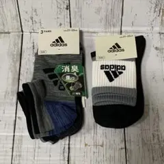 新品　adidas ソックス　くるぶし丈　　ショート丈　21〜23㎝　4足