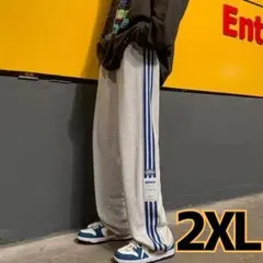 □〖新品〗XXL サイドライン スウェットパンツ グレー 春夏対応​ 87