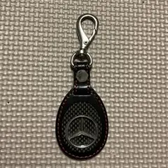 メルセデスベンツ カーボンファイバー調レザーキーホルダー（黒）