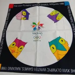 長野オリンピック　 1998 　フクロウ 　バンダナ　希少　レトロ　大判　お値下