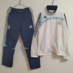 adidas　レアル・マドリードFC　00s　刺繍ロゴ　ウインドブレーカー　上下