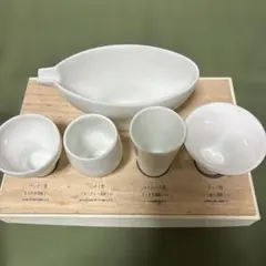 ホワイト陶器 日本酒器飲み比べセット