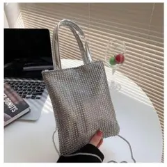 2way シルバー ショルダー ラインストーン メタリック バッグ M141