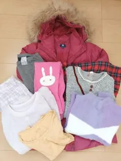 美品ユニクロ冬服8枚120cm110cmコート、ワンピース、