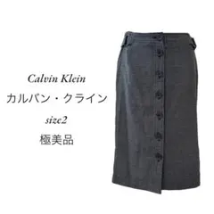 極美品『Calvin Klein』【2】ベルト付きスカート/OL/t58