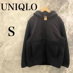 【美品】UNIQLO レディース ボアブルゾン S ブラック 黒 フード付き