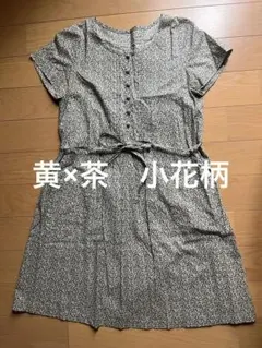 Tiara ワンピース　薄手　フリーサイズ　花柄　くるみボタン　ペチコート付きのサムネイル
