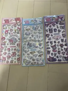 正規品　サンリオキャラクター　ぷっくり硬いシール　３枚